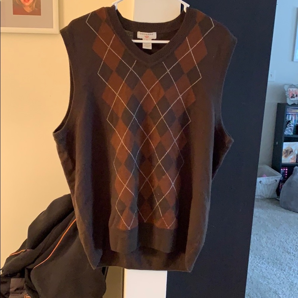 Brown sweater vest
